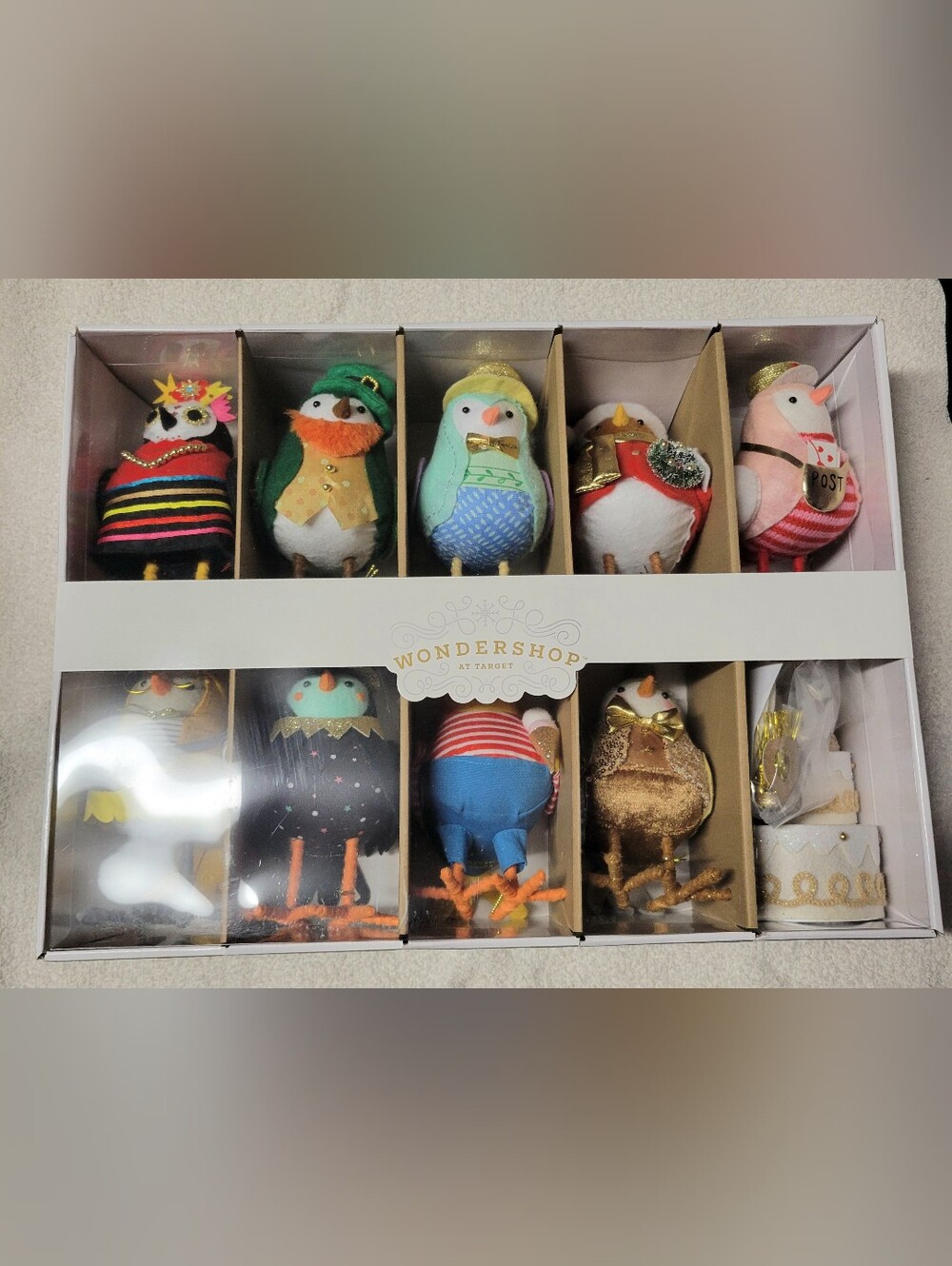 Wondershop 10pc Featherly Friends 2025 Anniversary Collection Christmas Bird Set